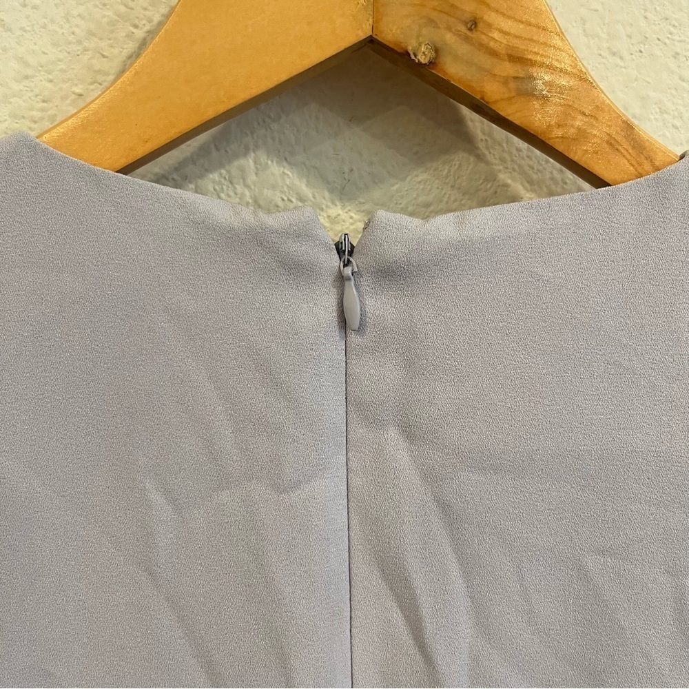 Gal Meets Glam Collection lavender gray draped front tie waist dress size 00P - Picture 8 of 8